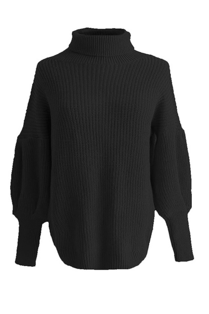 Patchwork Turtleneck Sweater(3 Colors)