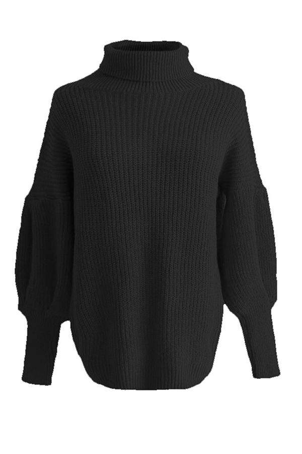Patchwork Turtleneck Sweater(3 Colors)