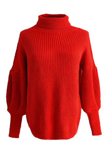 Patchwork Turtleneck Sweater(3 Colors)