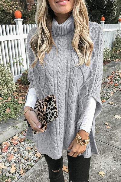 Street Loose Color Turtleneck Sweaters(7 Colors)