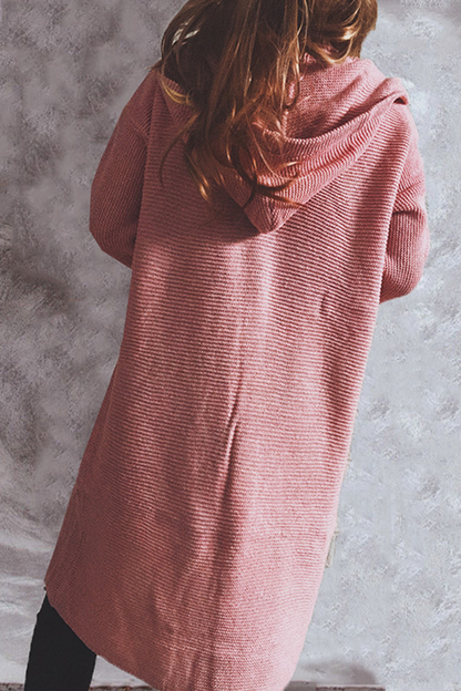 Buttons Basic Hooded Collar Outerwear Sweater(9 Colors)