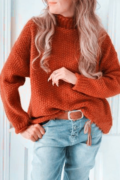 Patchwork Basic Half a Turtleneck Sweater(4 Colors)