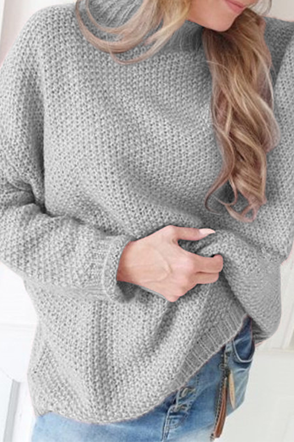 Patchwork Basic Half a Turtleneck Sweater(4 Colors)