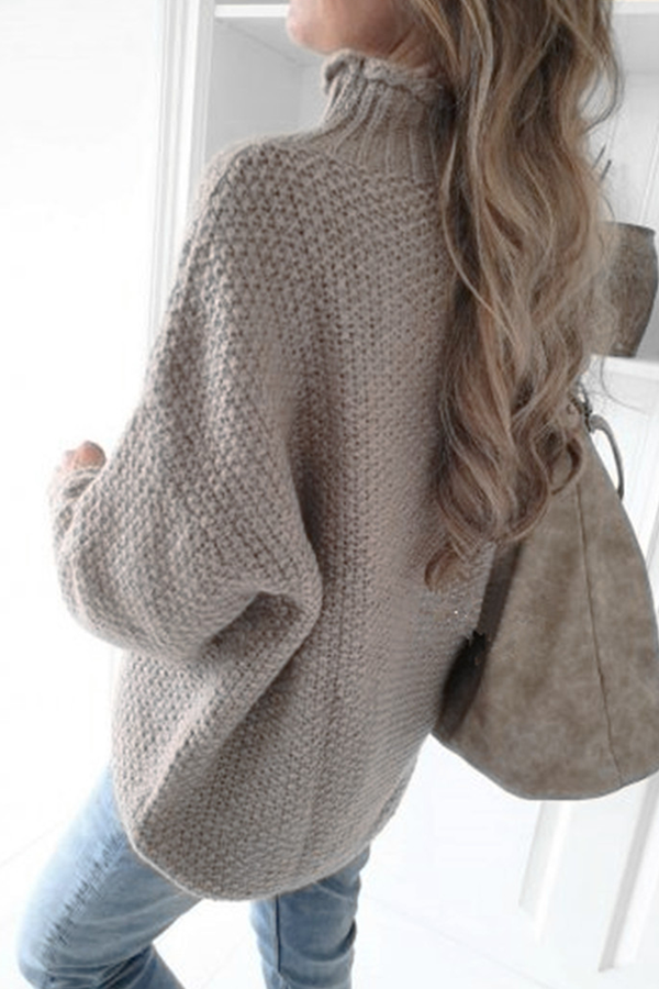 Patchwork Basic Half a Turtleneck Sweater(4 Colors)
