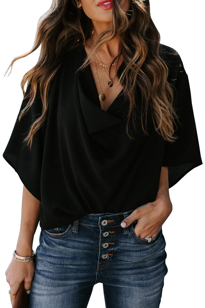 Flounce V Neck T-shirts(7 Colors)