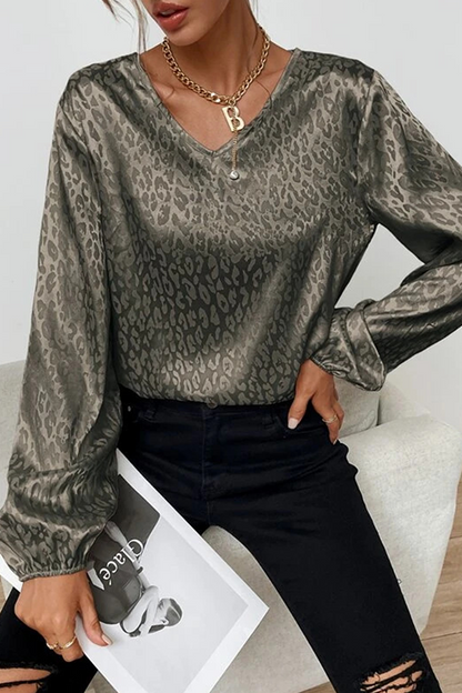 Print Patchwork Basic V Neck Blouses(9 Colors)