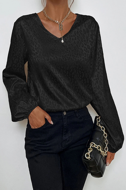 Print Patchwork Basic V Neck Blouses(9 Colors)