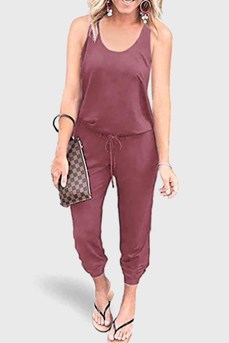 Frenulum U Neck Jumpsuits(4 Colors)