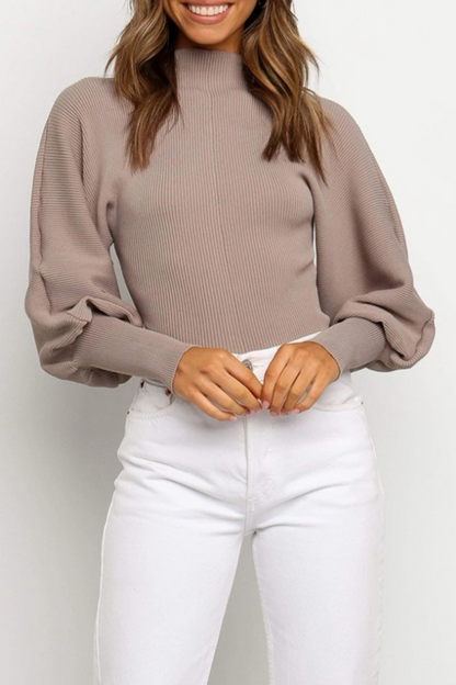 Patchwork Turtleneck Tops Sweater