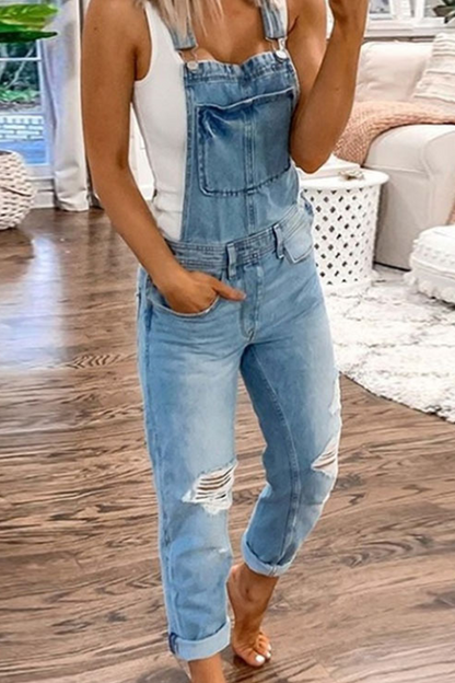 Ripped Regular Jumpsuits(3 Colors)