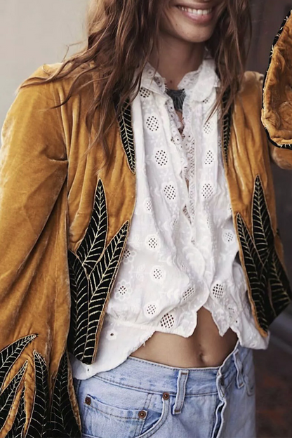 Print Cardigan Collar Outerwear
