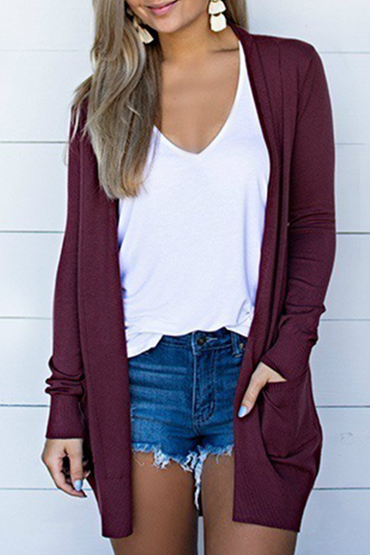 Patchwork Cardigan Collar Tops(5 Colors)