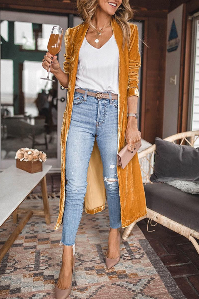 Patchwork Cardigan Collar Outerwear(7 Colors)