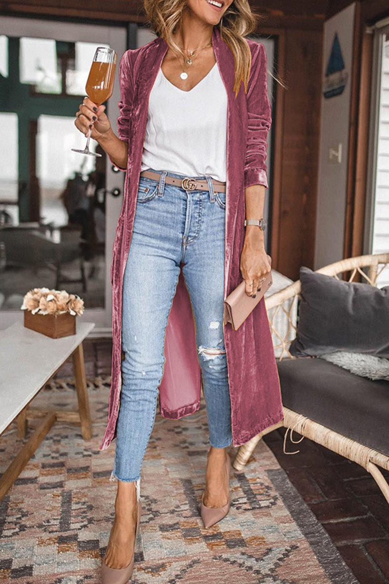 Patchwork Cardigan Collar Outerwear(7 Colors)