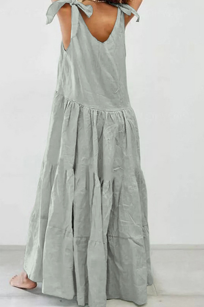Patchwork O Neck Cake Skirt Dresses(5 Colors)