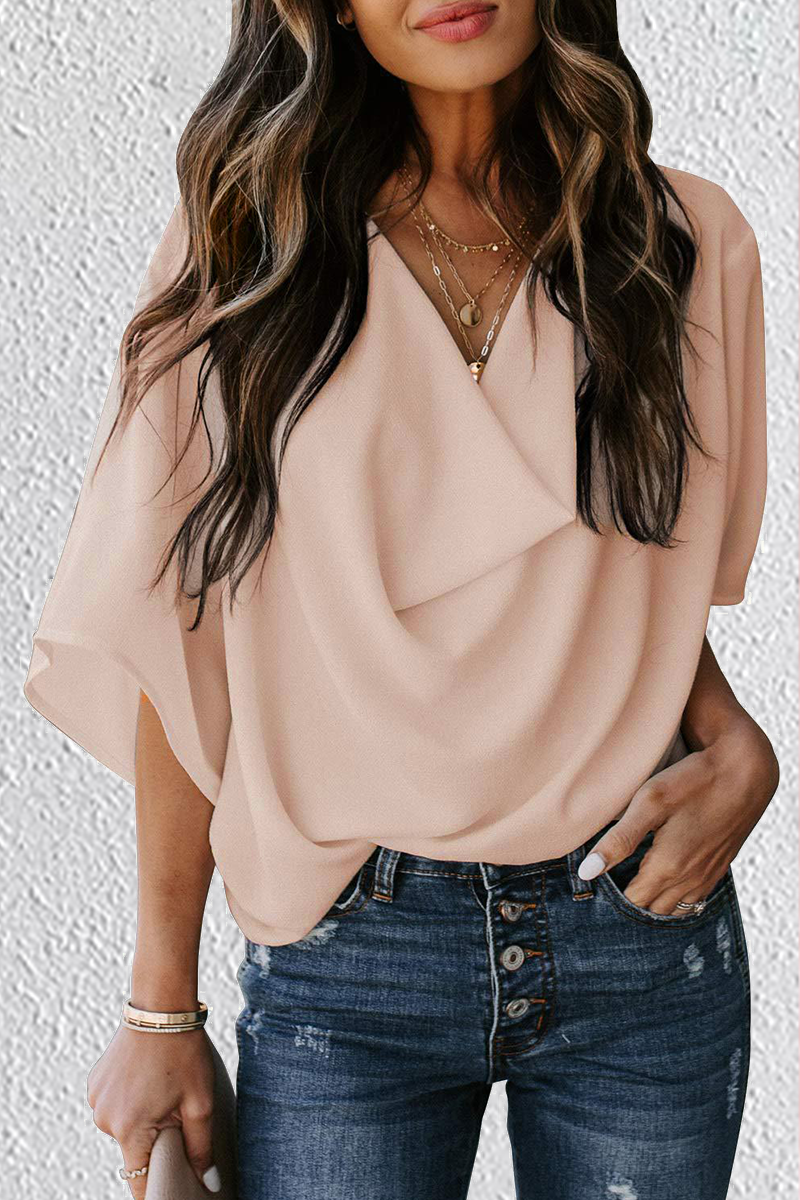 Flounce V Neck T-shirts(7 Colors)