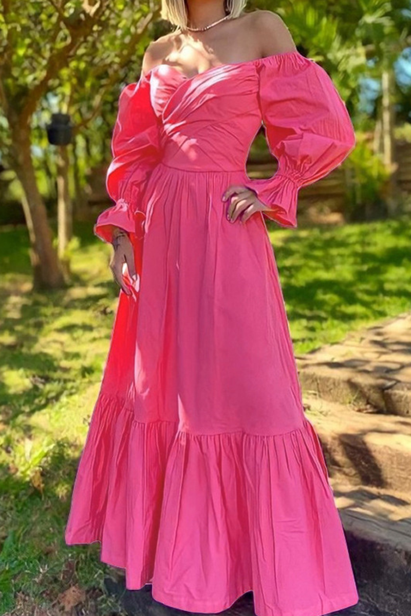 Split Joint Square Collar Waist Skirt Dresses