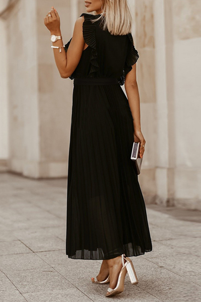 Split Joint V Neck Cake Skirt Dresses(6 Colors)
