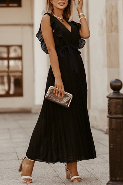 Split Joint V Neck Cake Skirt Dresses(6 Colors)