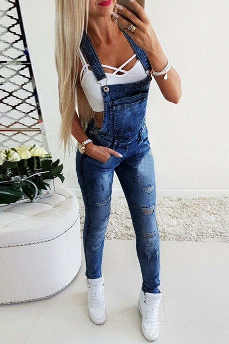 Split Joint Square Collar Skinny Jumpsuits(3 Colors)