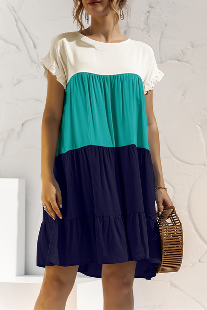 Split Joint O Neck Cake Skirt Dresses(10 Colors)