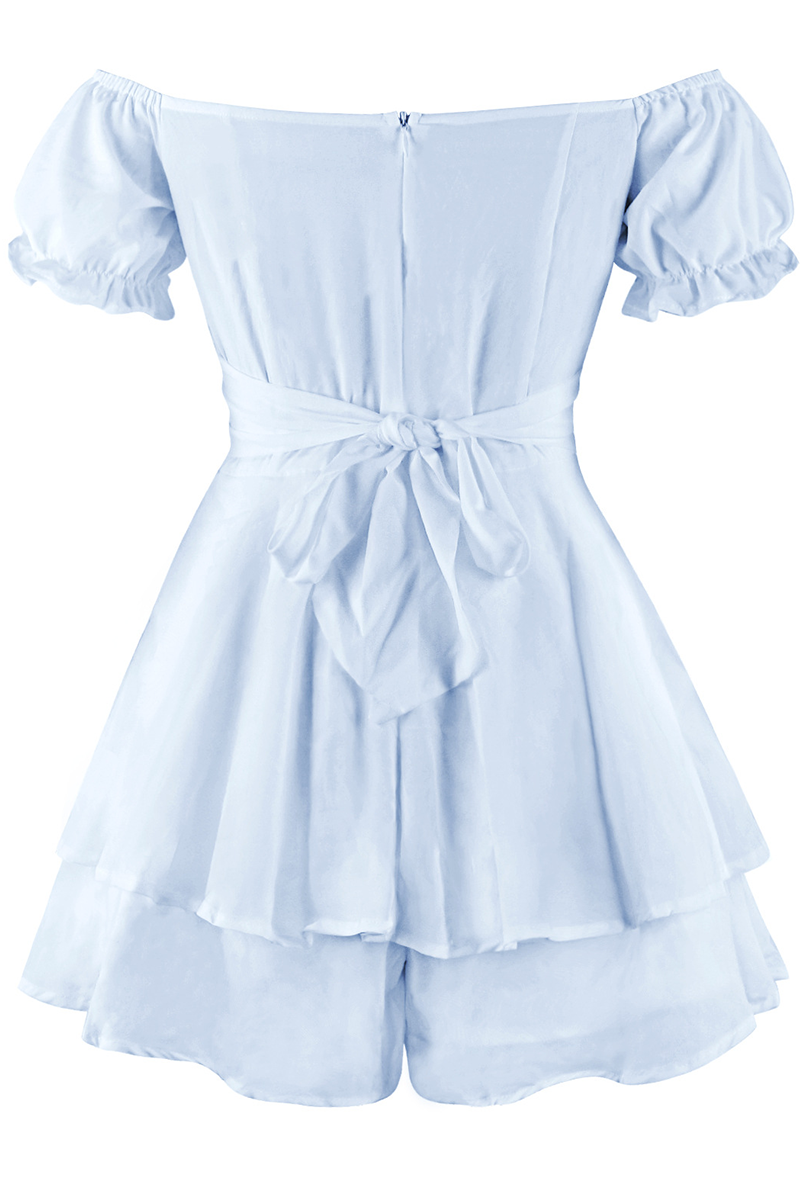 Flounce Off the Shoulder Straight Rompers(9 Colors)