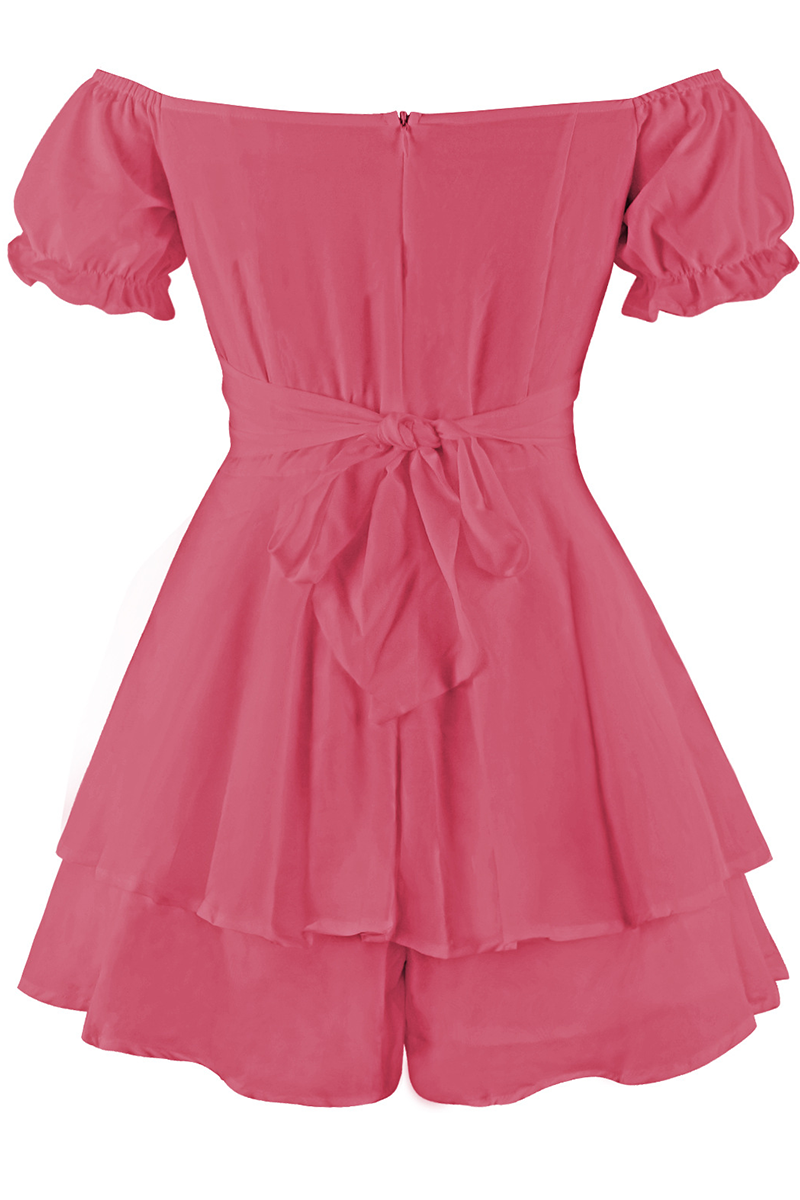 Flounce Off the Shoulder Straight Rompers(9 Colors)