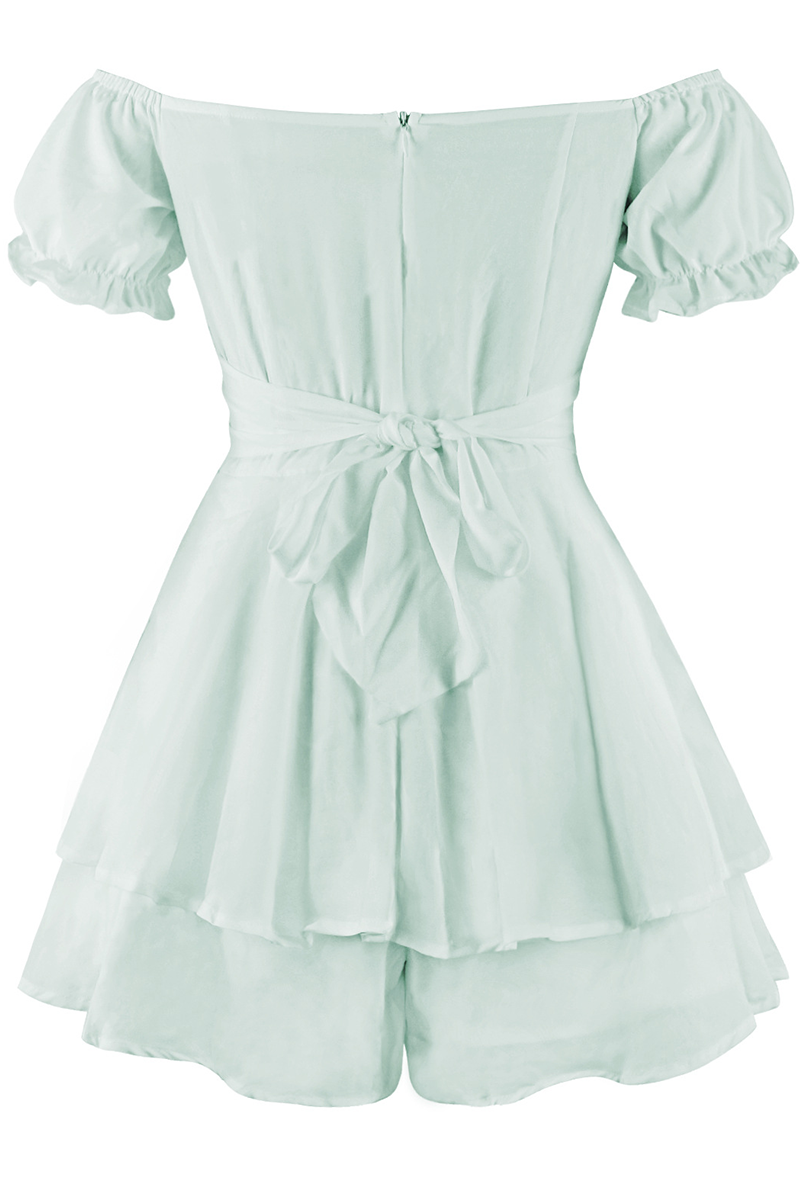 Flounce Off the Shoulder Straight Rompers(9 Colors)