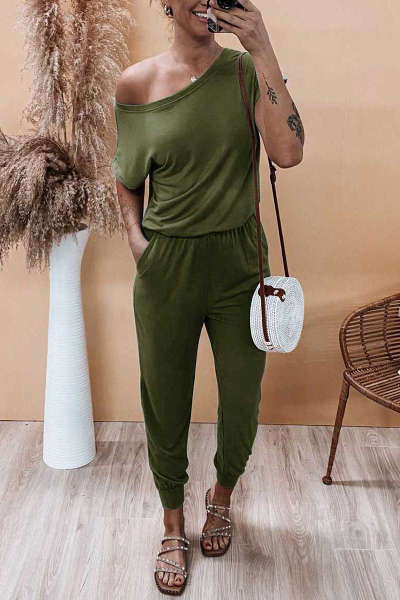 Split Joint One Shoulder Harlan Jumpsuits(6 Colors)