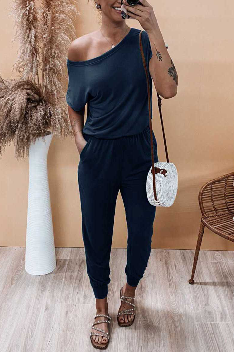 Split Joint One Shoulder Harlan Jumpsuits(6 Colors)