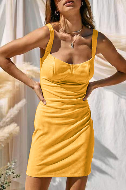 Split Joint Square Collar Pencil Skirt Dresses