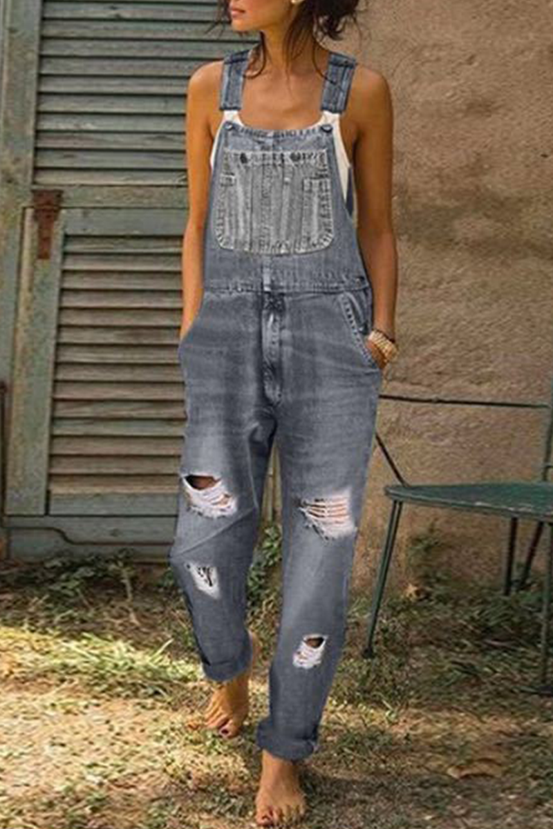Ripped Harlan Jumpsuits(3 Colors)