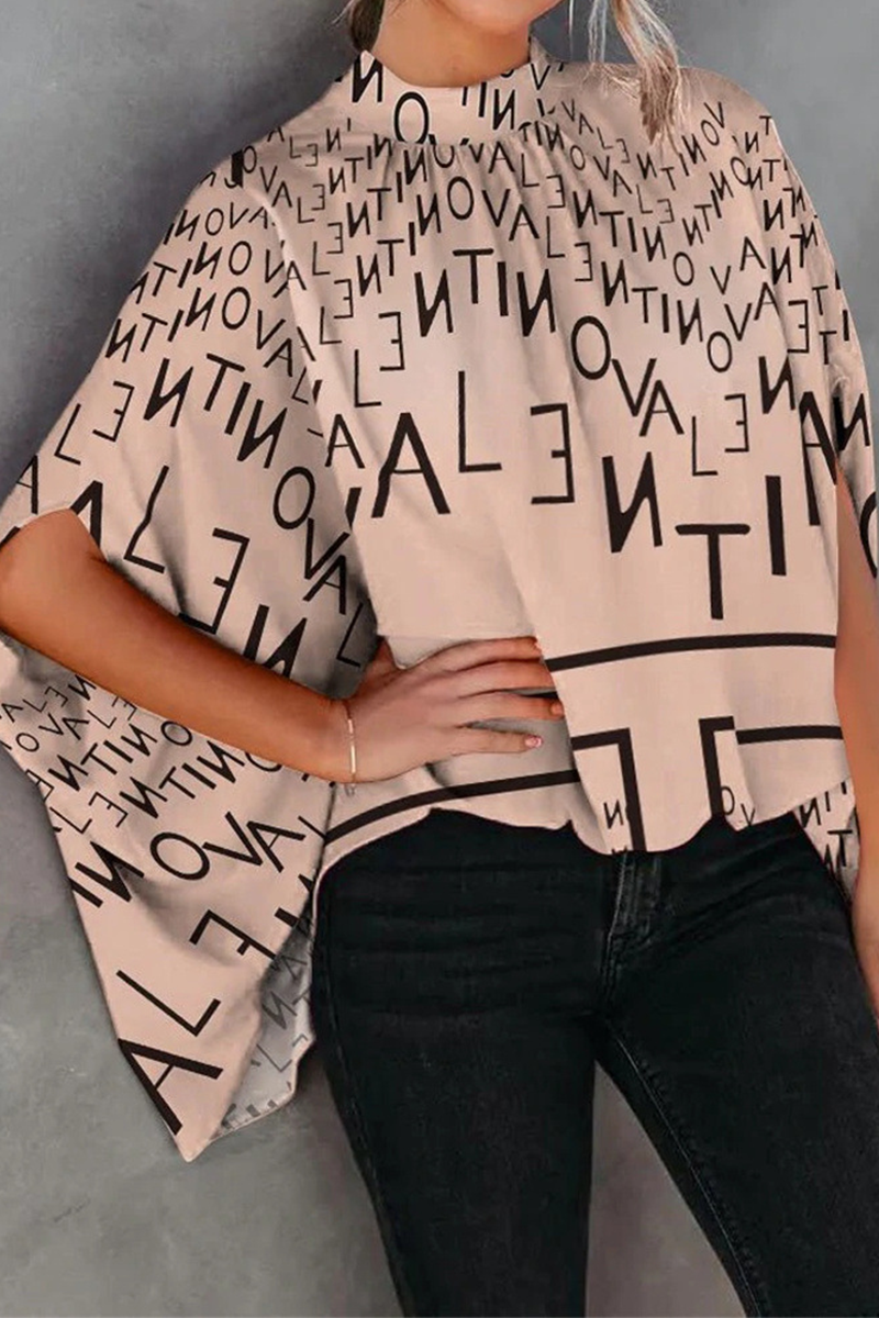Print Patchwork Half a Turtleneck Blouses (5 Colors)