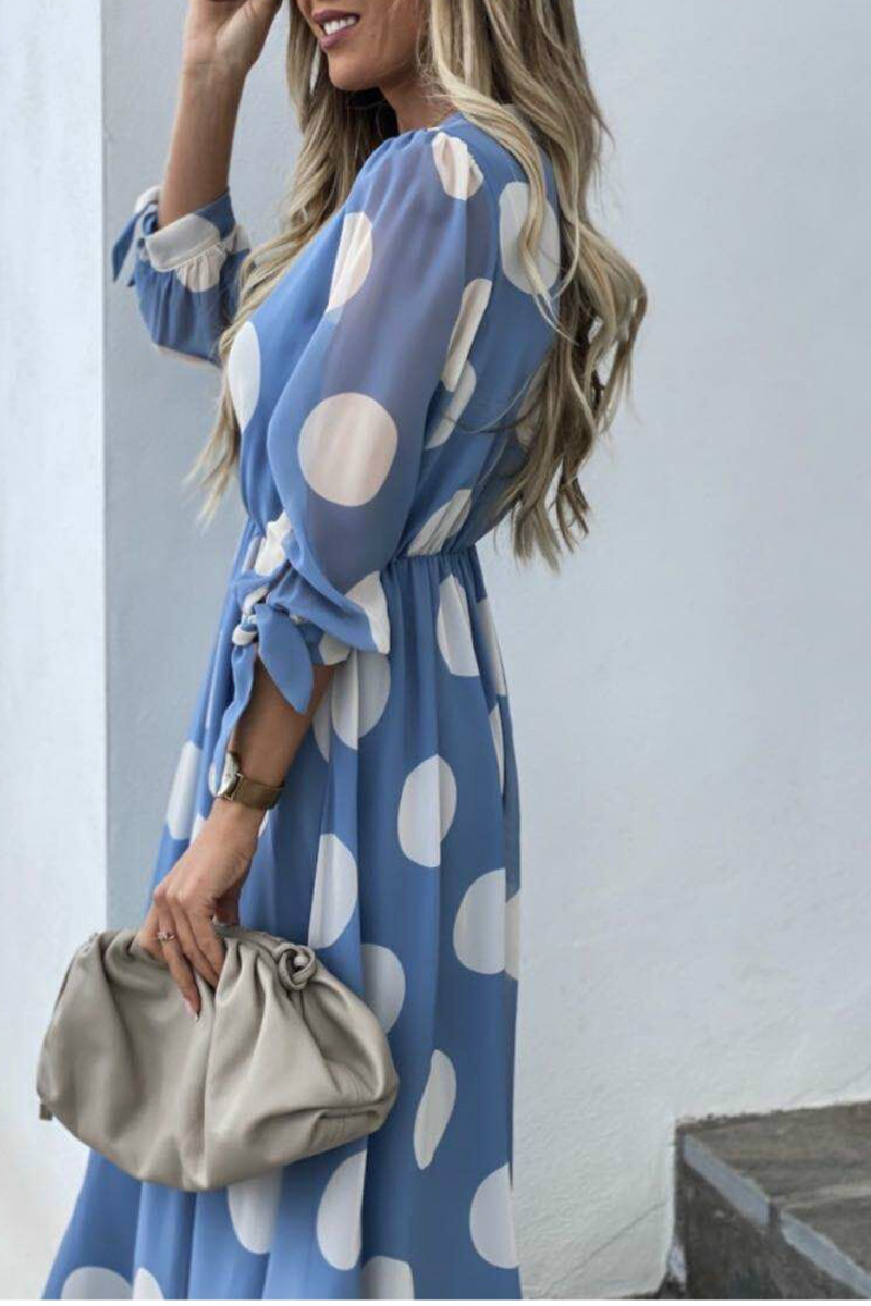 V Neck Waist Skirt Dresses(3 Colors)
