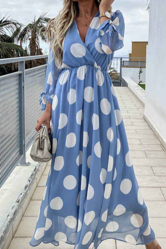 V Neck Waist Skirt Dresses(3 Colors)