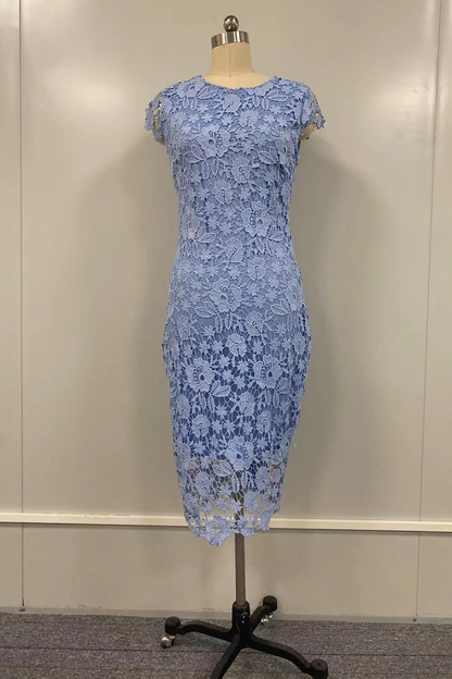 Lace O Neck Pencil Skirt Dresses