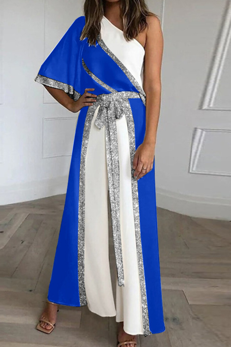 Split Joint One Shoulder Loose Jumpsuits(3 Colors)