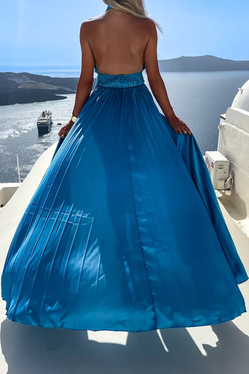 High Opening Halter Cake Skirt Dresses(4 Colors)