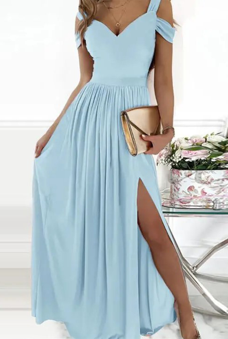 Patchwork V Neck Cake Skirt Dresses(6 Colors)