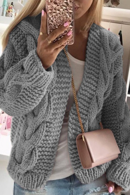 Split Joint Cardigan Collar Tops(5 Colors)