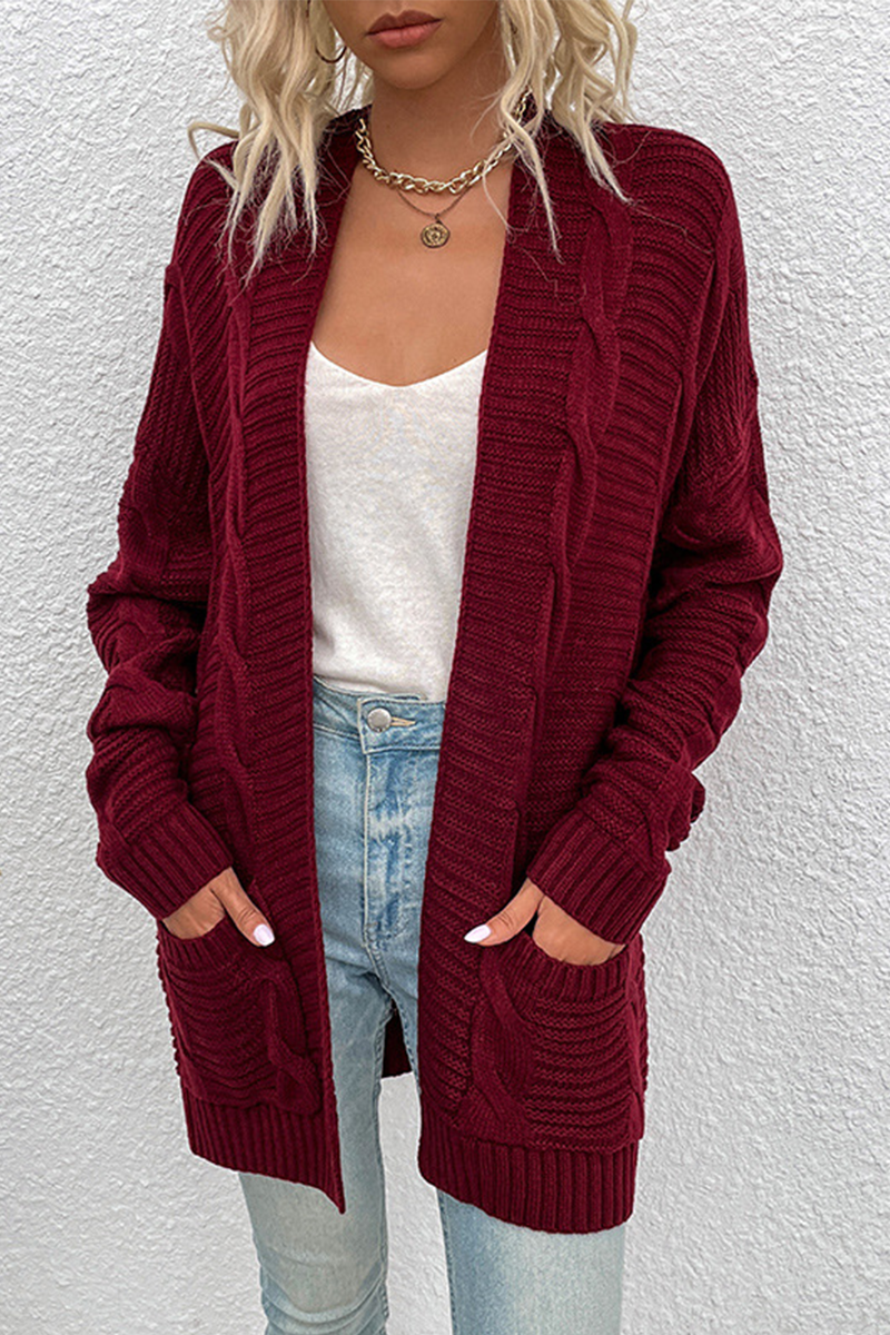 Split Joint Cardigan Collar Tops(10 Colors)