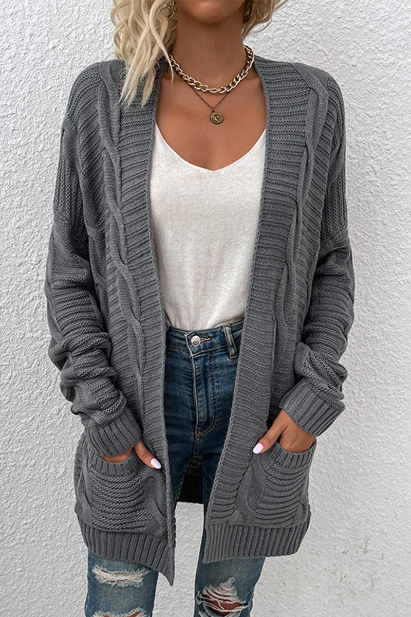 Split Joint Cardigan Collar Tops(10 Colors)
