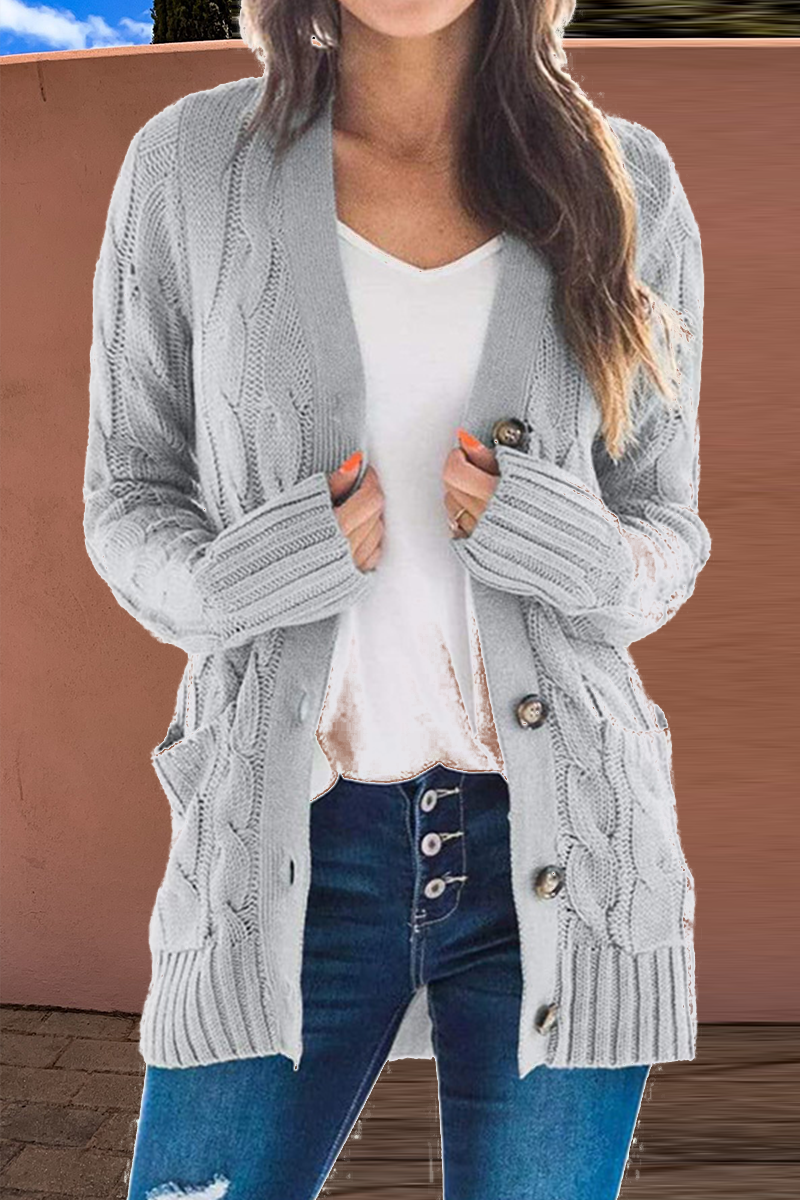 Split Joint Cardigan Collar Tops(6 Colors)
