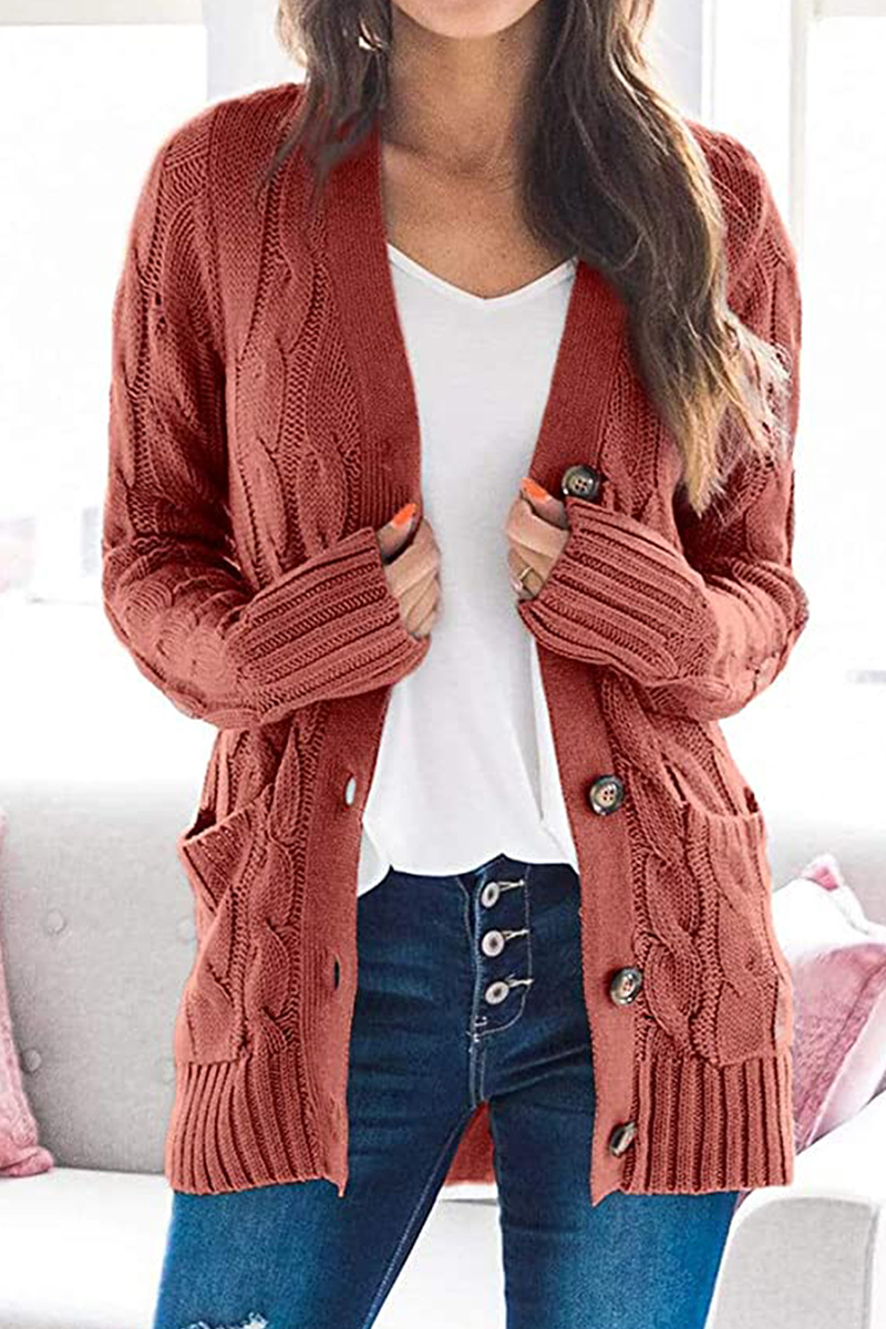 Split Joint Cardigan Collar Tops(8 Colors)