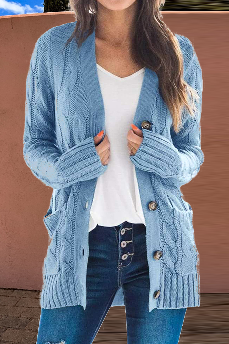 Split Joint Cardigan Collar Tops(8 Colors)