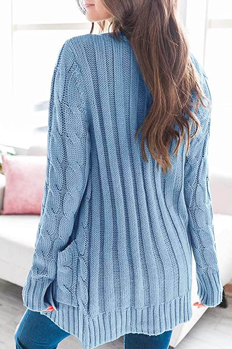 Split Joint Cardigan Collar Tops(8 Colors)