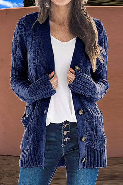 Split Joint Cardigan Collar Tops(8 Colors)
