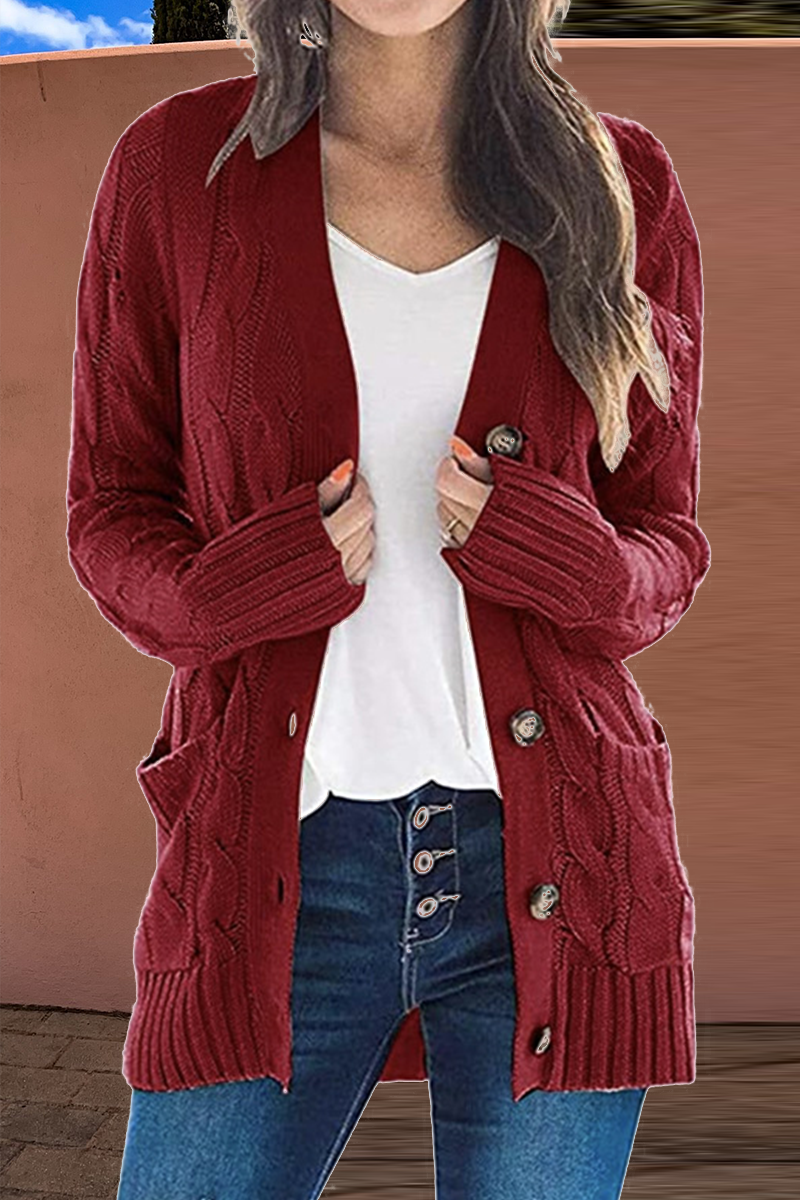 Split Joint Cardigan Collar Tops(8 Colors)