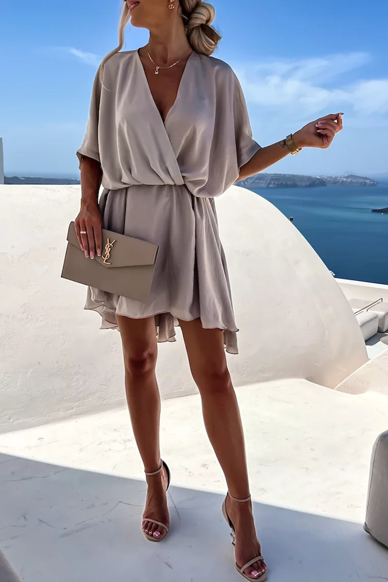 V Neck Cake Skirt Dresses
