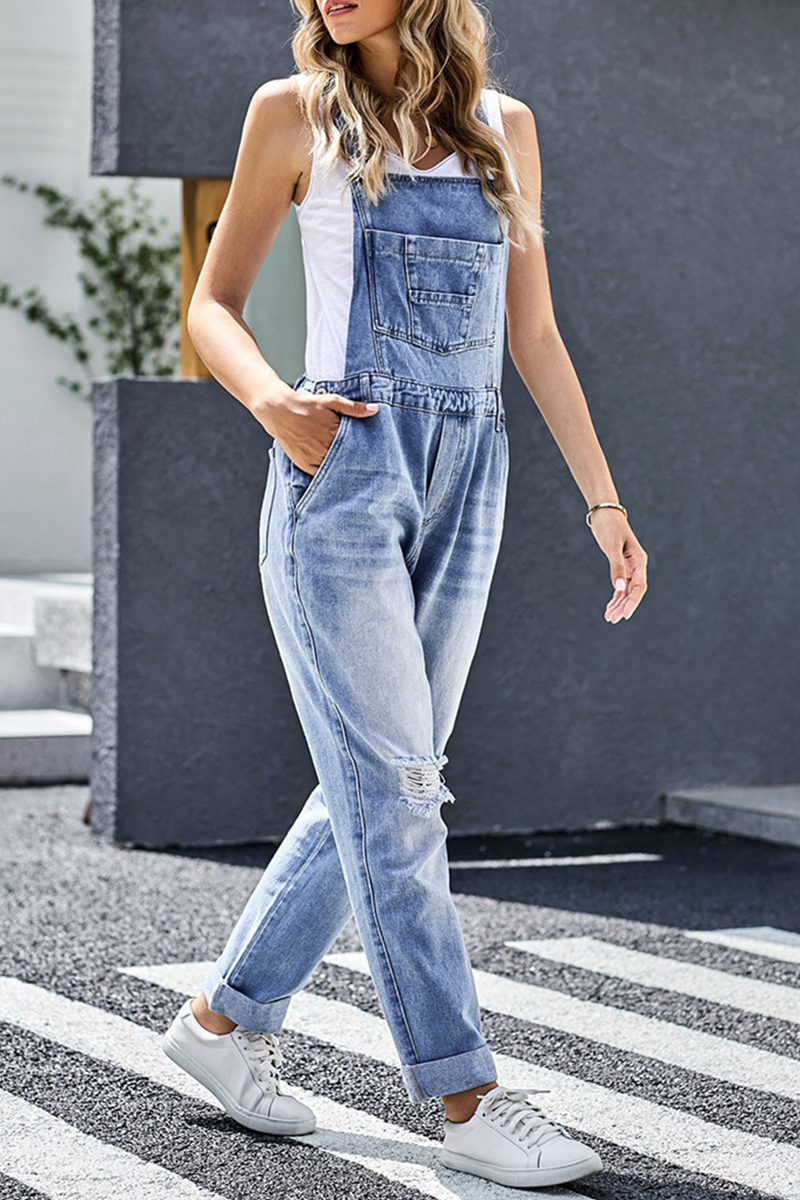 Sleeveless Harlan Denim Jumpsuits